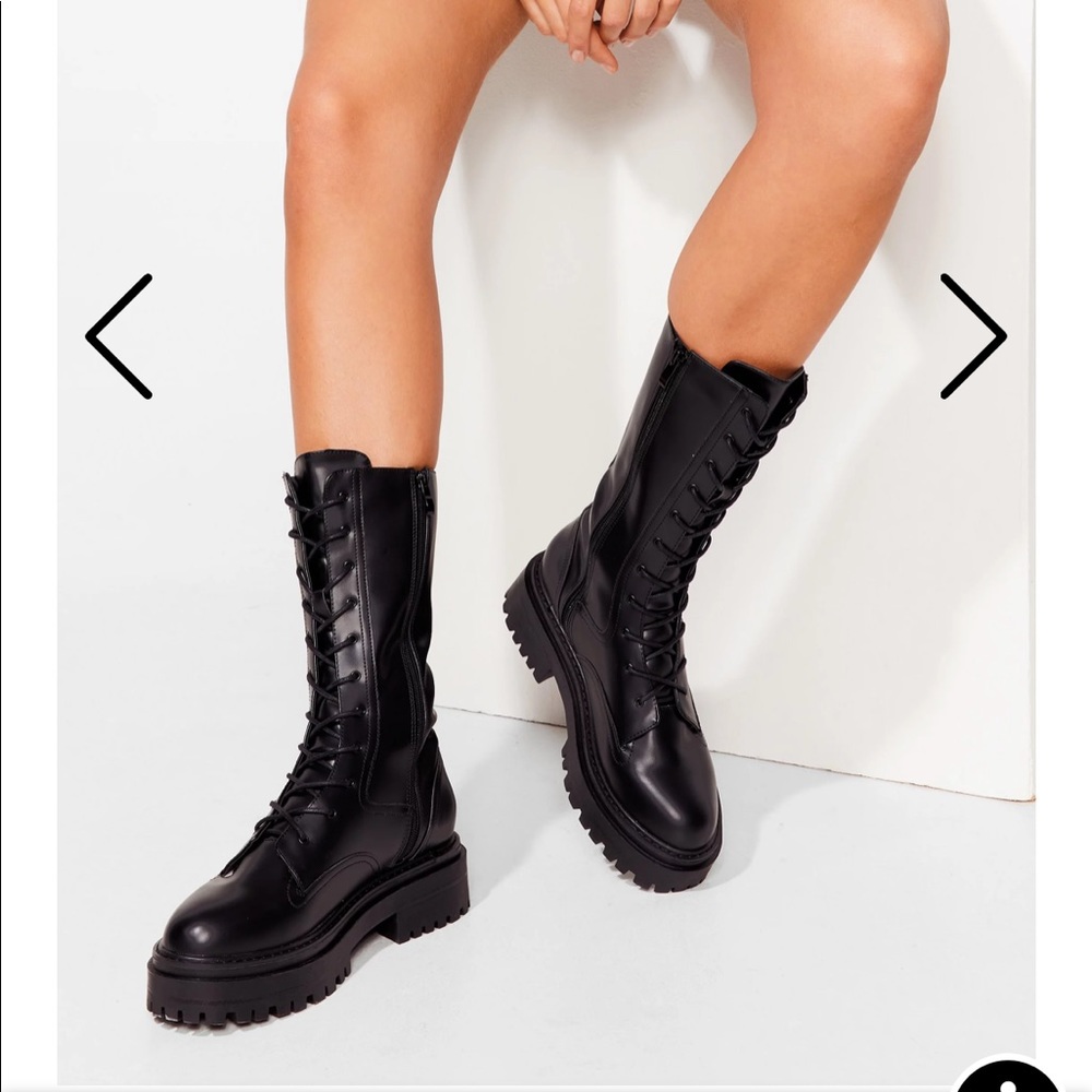 Nasty Gal Platform Calf Biker Boots
